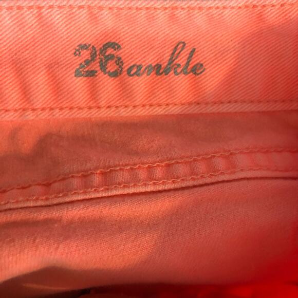 J Crew neon pink toothpick ankle jeans size 26 - Picture 4 of 9